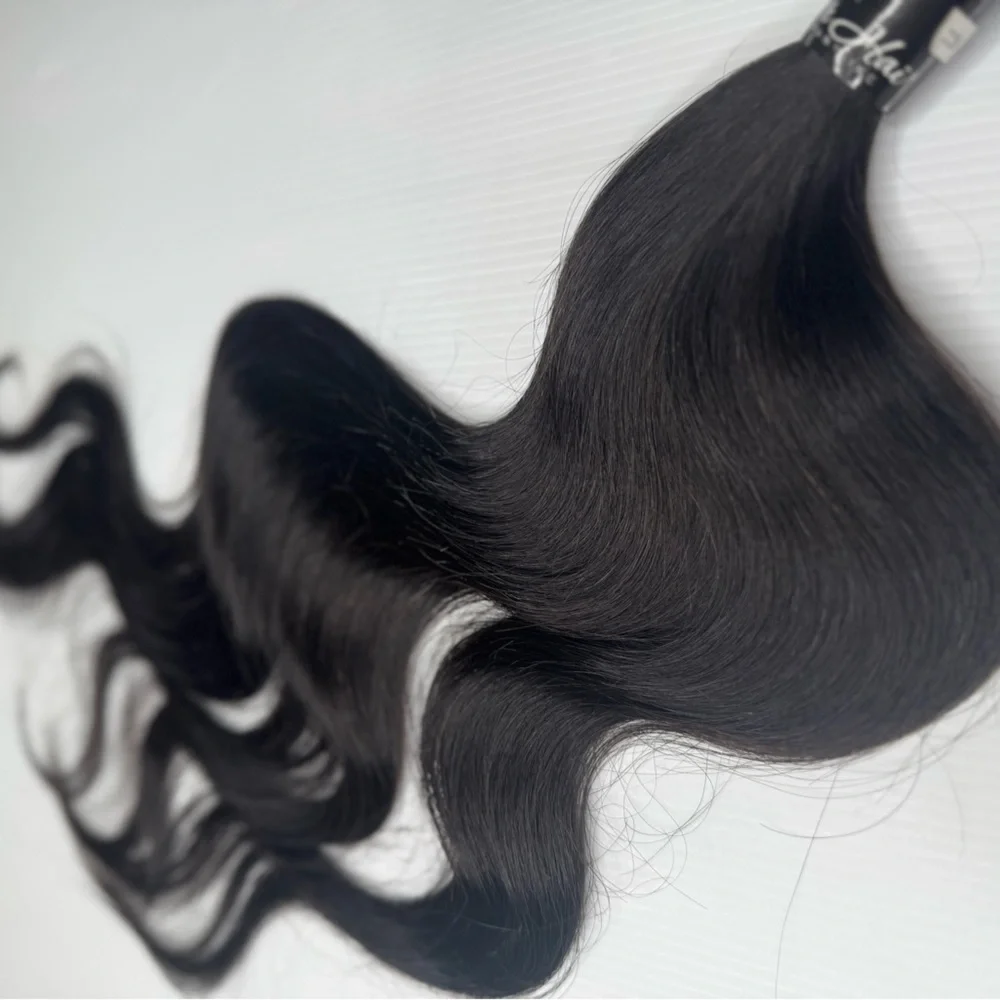 22” 100% Human Hair Body Wave Bundle Natural Black 100 Grams Weft Extension